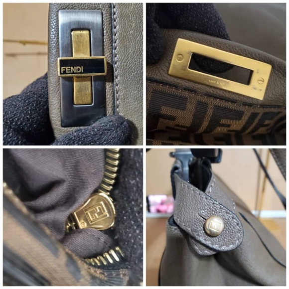 Authentic FENDI Goatskin Zucca Large Peekaboo Iconic Satchel Bag - Picture 4 of 12